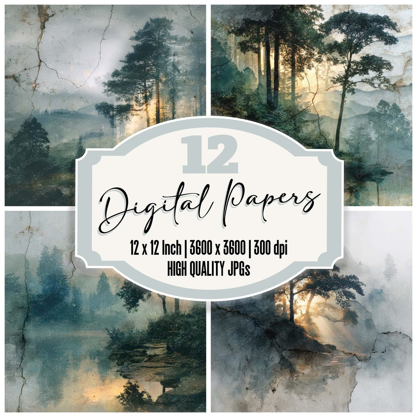 Aged Modern Scenic Digital Paper Pack (DDD007928)