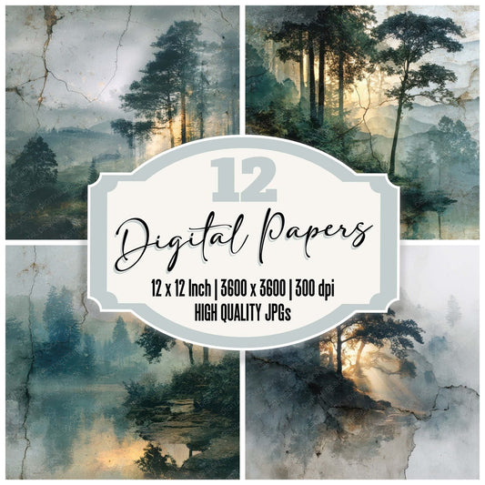 Aged Modern Scenic Digital Paper Pack (DDD007928)