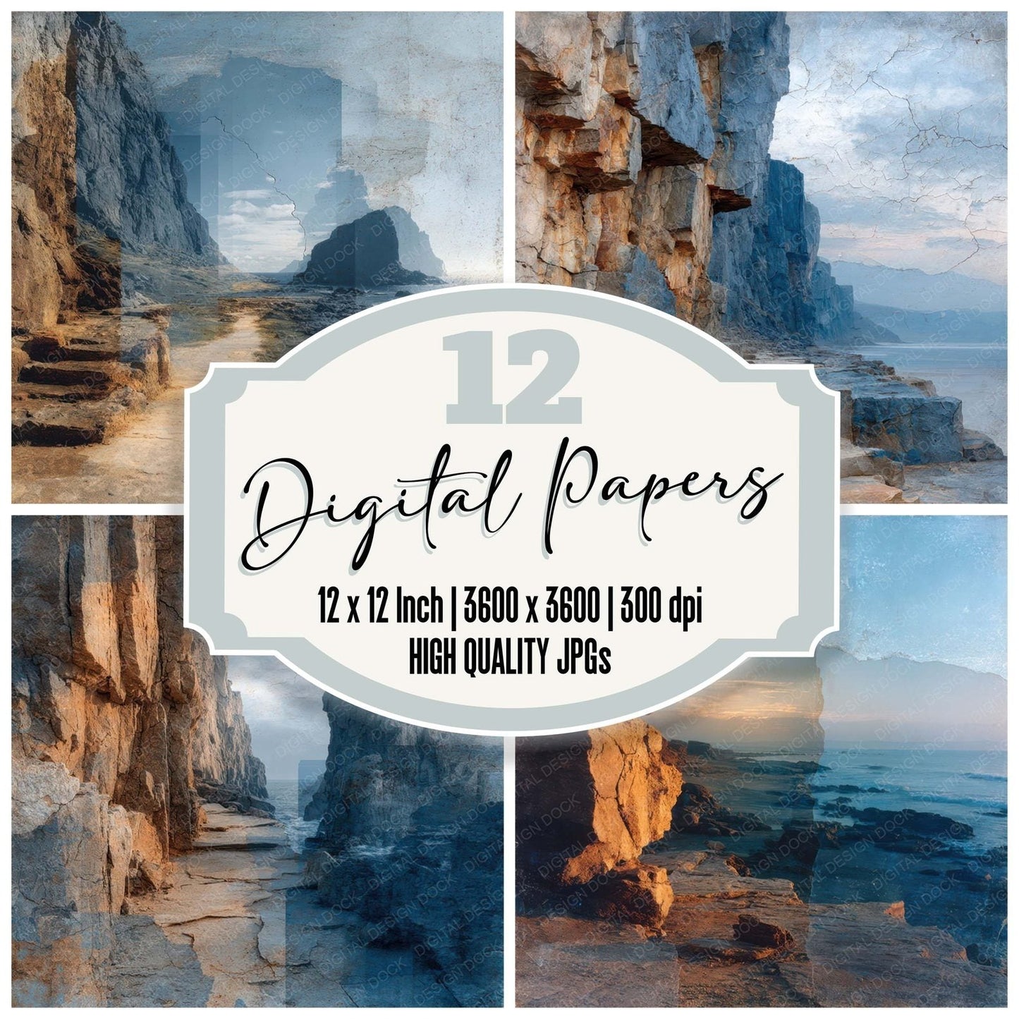 Cliffside Scenic Layers Digital Paper Pack (DDD007930)