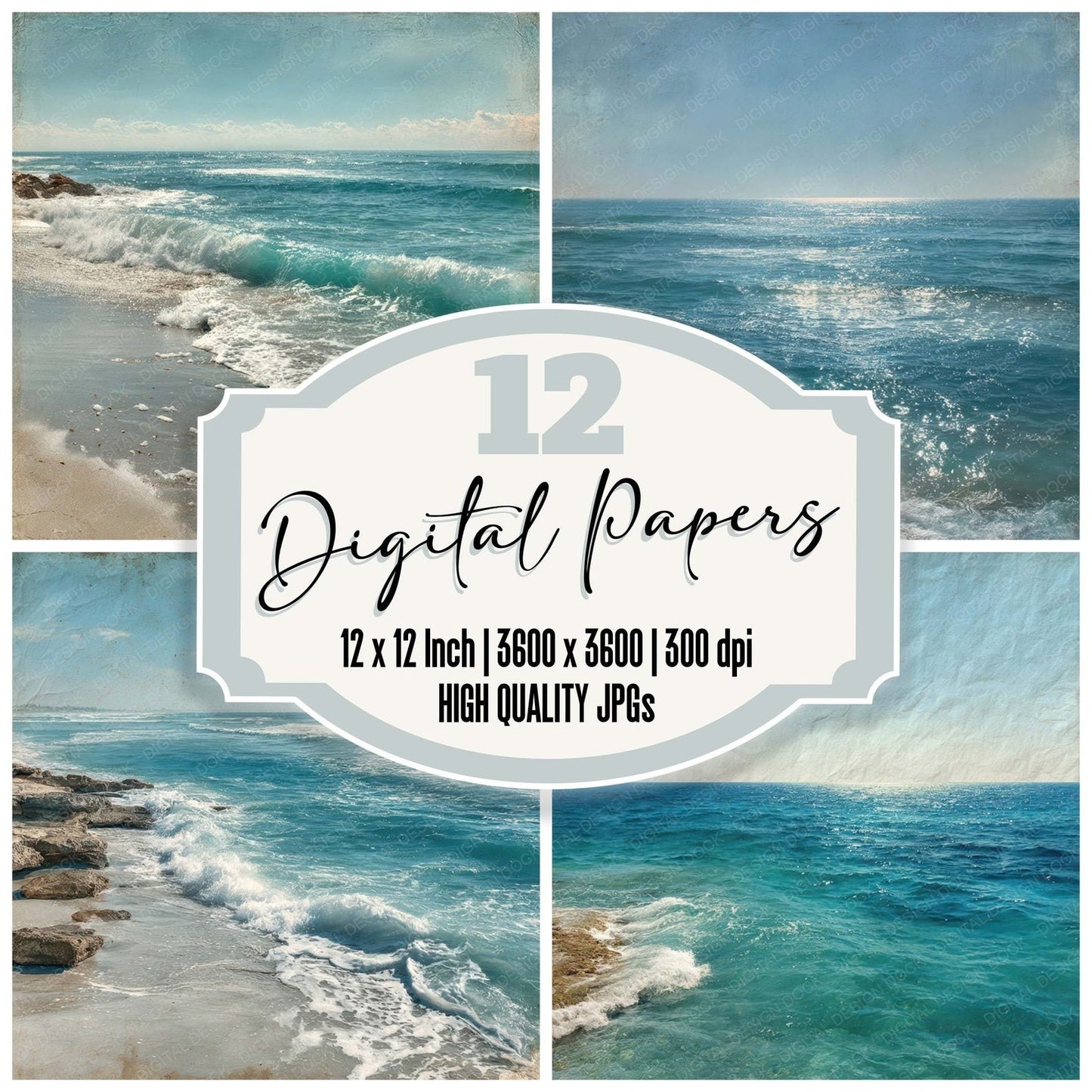 Coastal Paper Scene Digital Paper Pack (DDD007931)