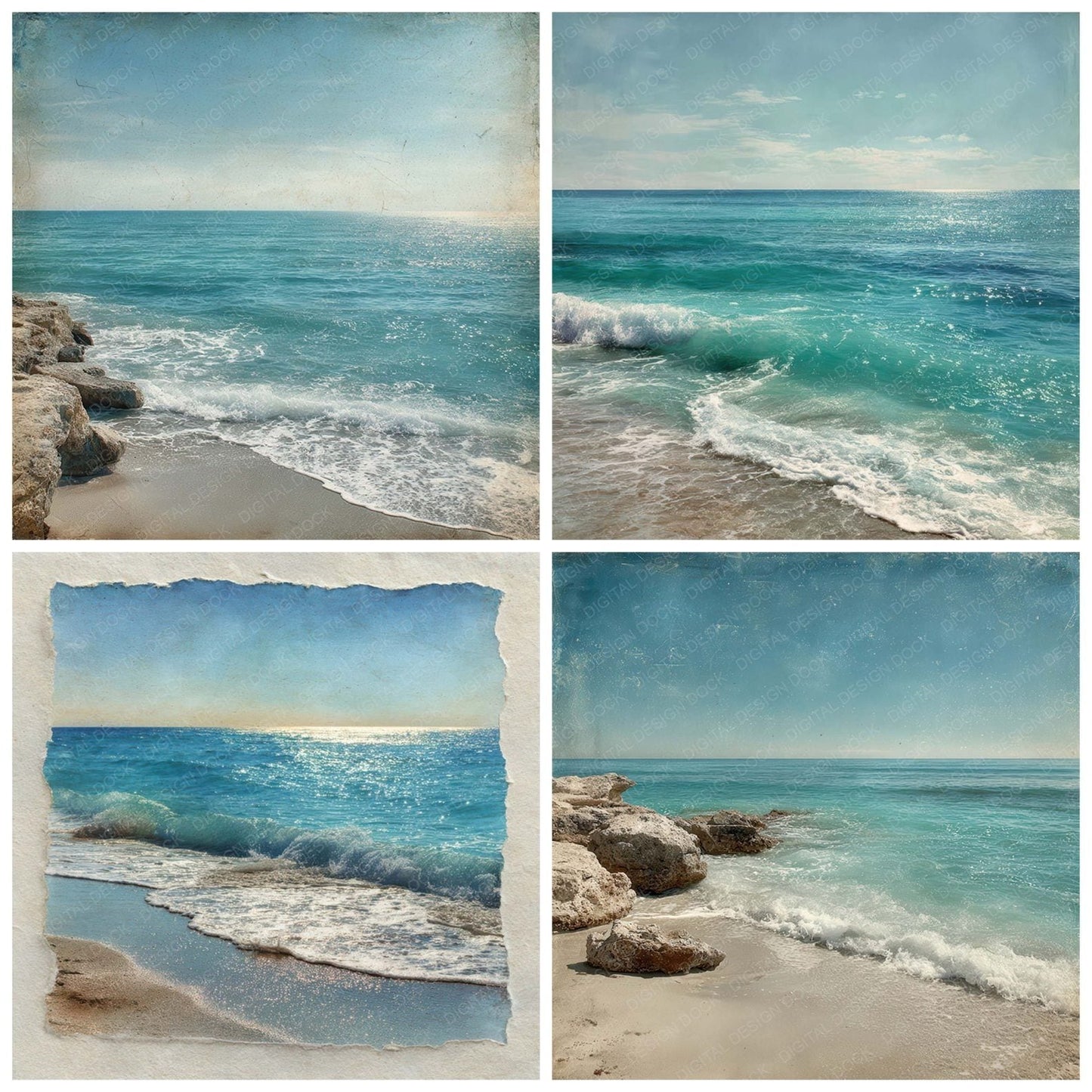 Coastal Paper Scene Digital Paper Pack (DDD007931)