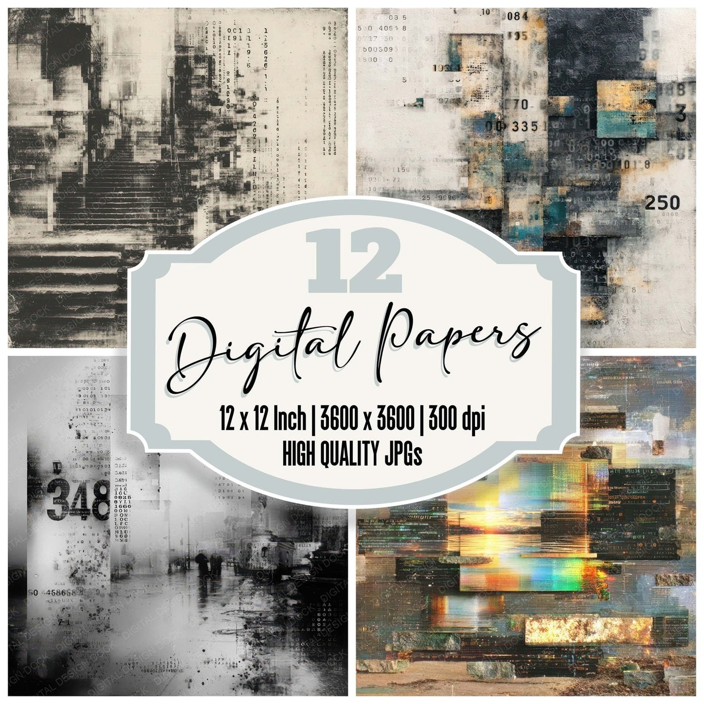 Corrupted Data Layers Digital Paper Pack (DDD007932)