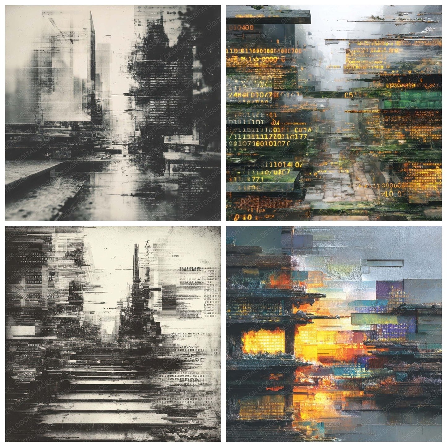 Corrupted Data Layers Digital Paper Pack (DDD007932)