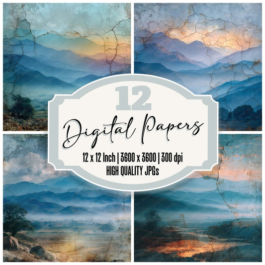 Cracked Scenic Layers Digital Paper Pack (DDD007934)