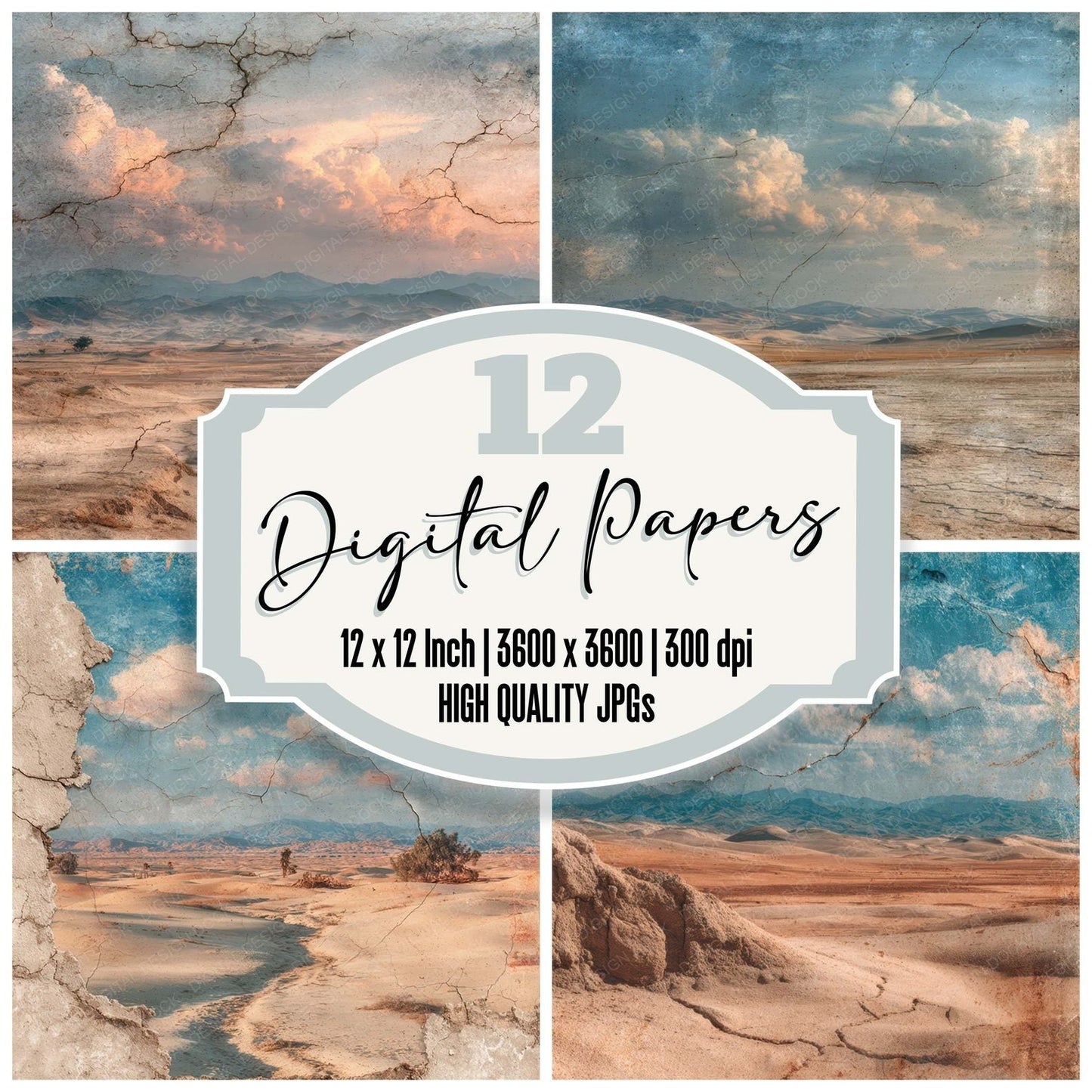Desert Scenic Texture Digital Paper Pack (DDD007935)