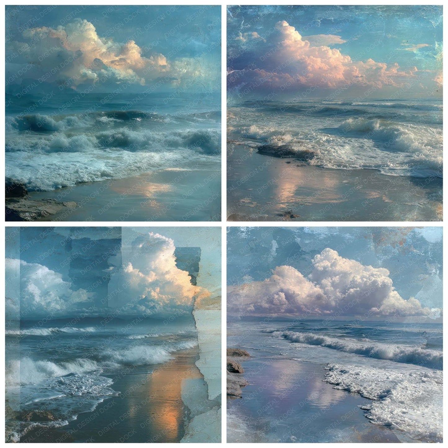 Ocean Scenic Texture Digital Paper Pack (DDD007941)