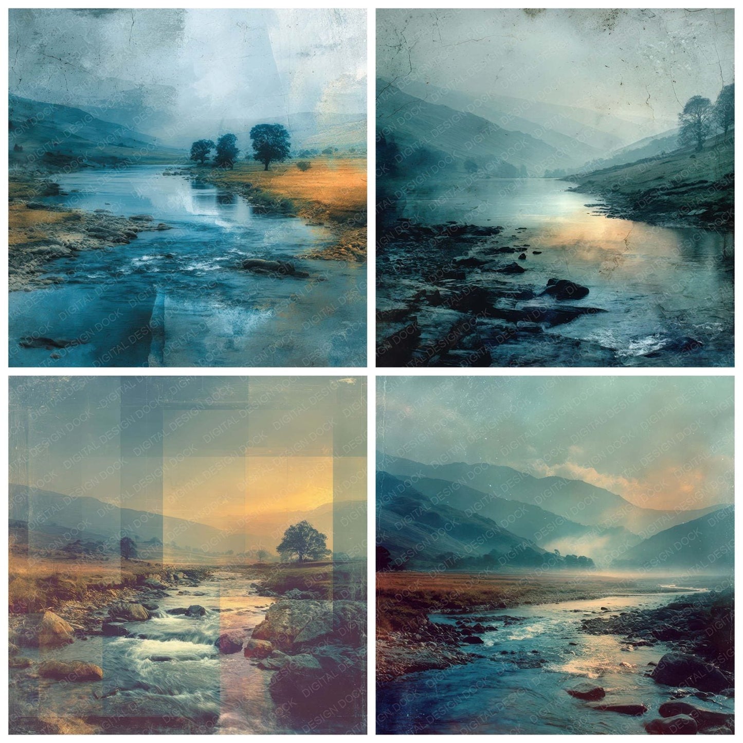 River Scenic Layers Digital Paper Pack (DDD007943)
