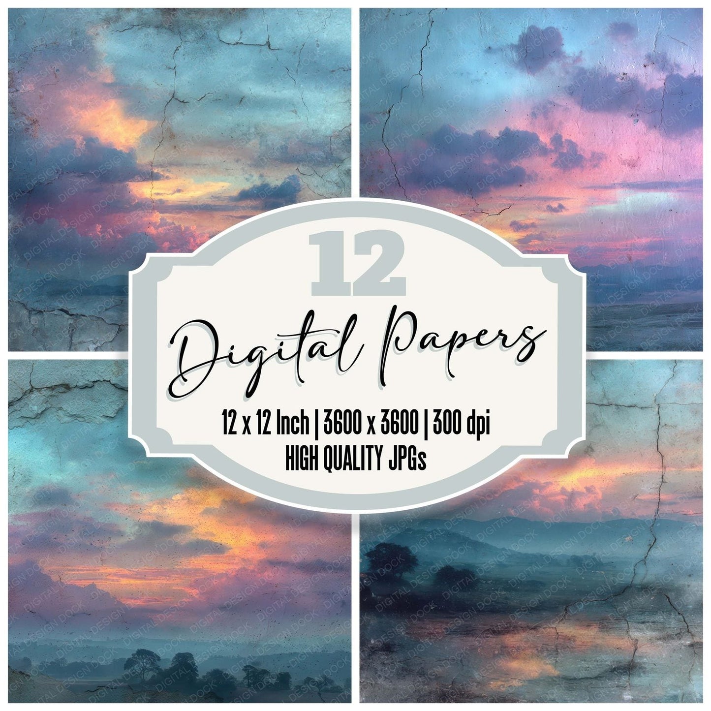Sunrise Scenic Texture Digital Paper Pack (DDD007944)
