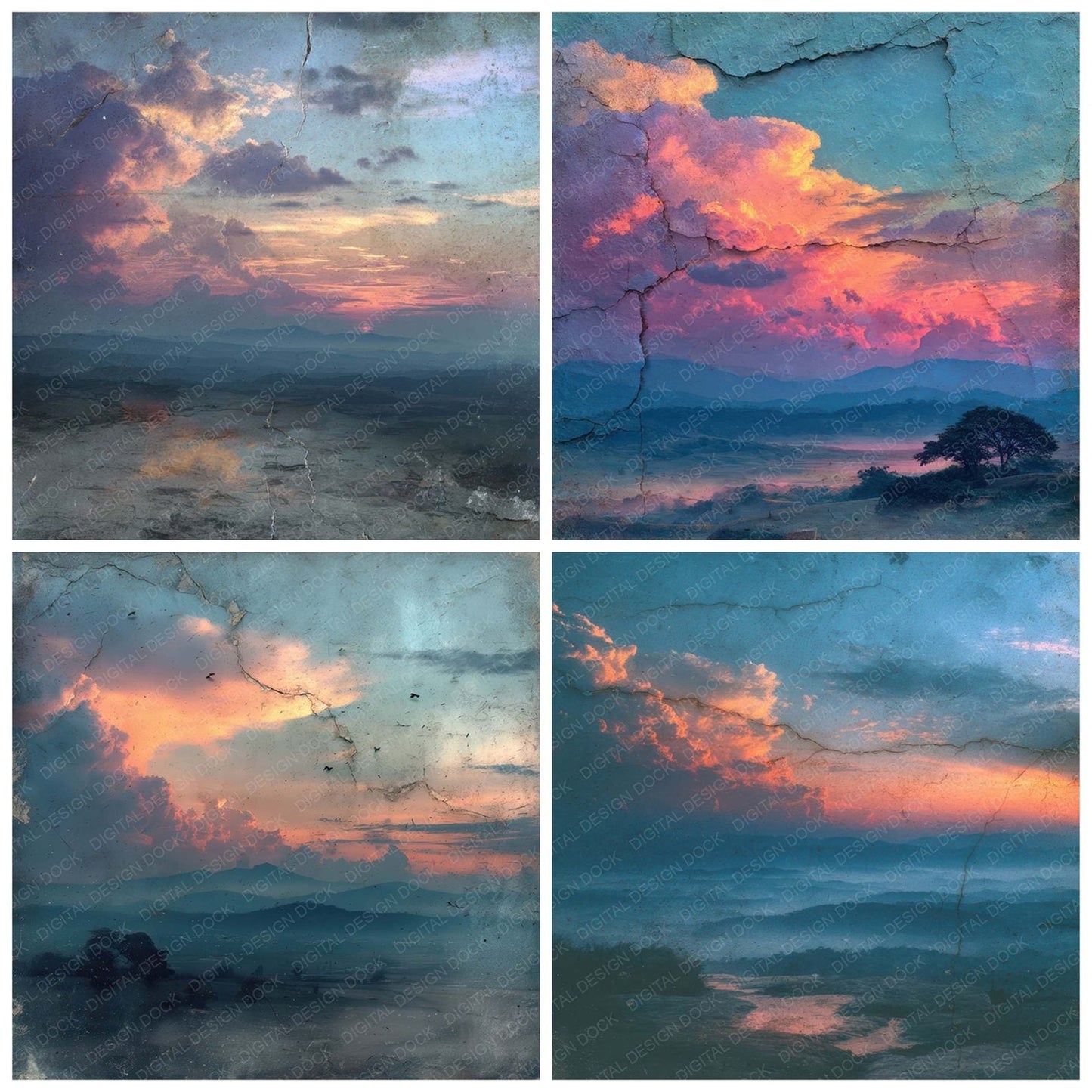 Sunrise Scenic Texture Digital Paper Pack (DDD007944)