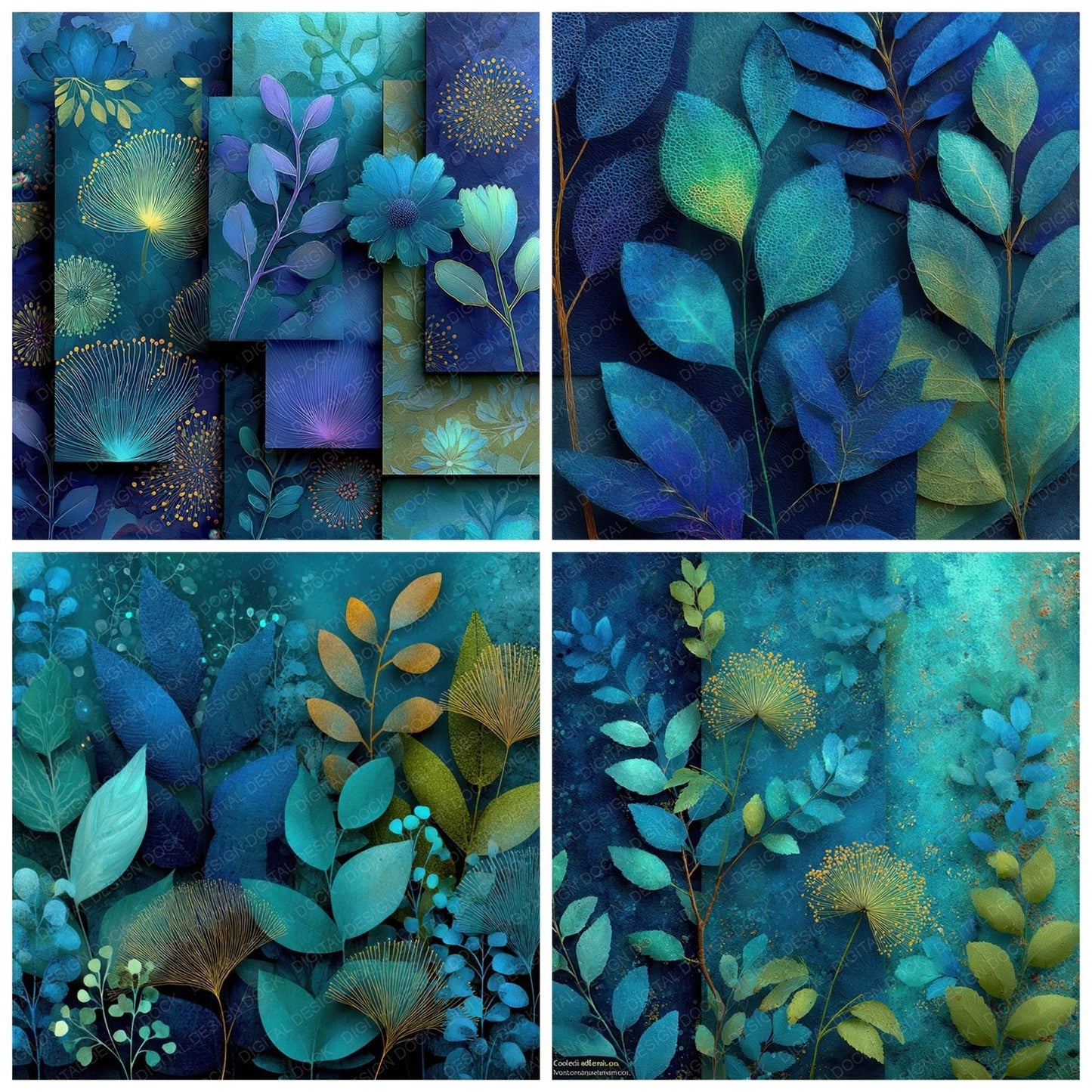 Bioluminescent Nature Layers Digital Paper Pack (DDD007949)
