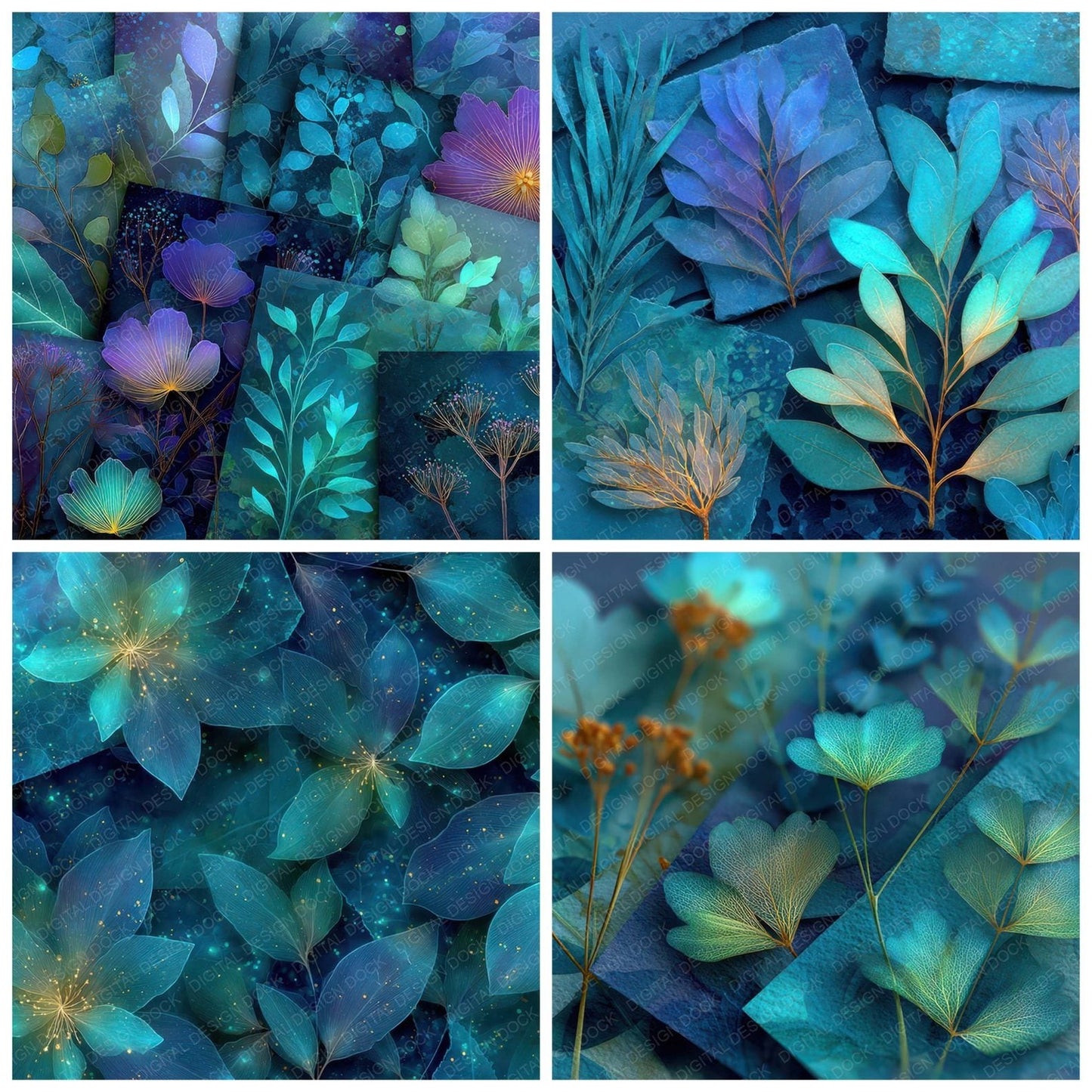 Bioluminescent Nature Layers Digital Paper Pack (DDD007949)