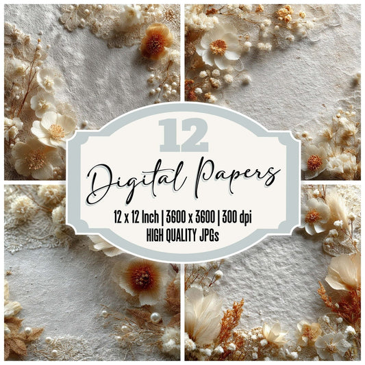 Lace Wedding Layflat Digital Paper Pack (DDD007954)