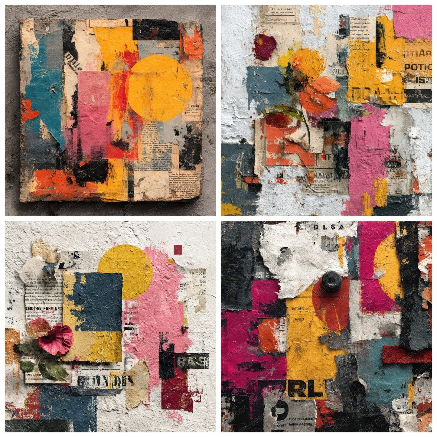 Maximalist Art Collage Digital Paper Pack (DDD007955)