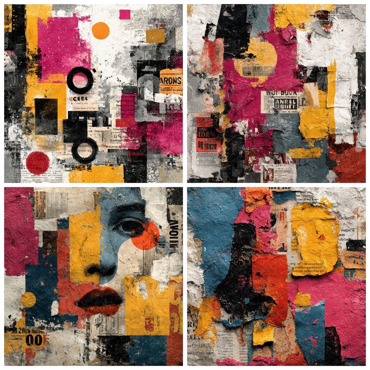 Maximalist Art Collage Digital Paper Pack (DDD007955)