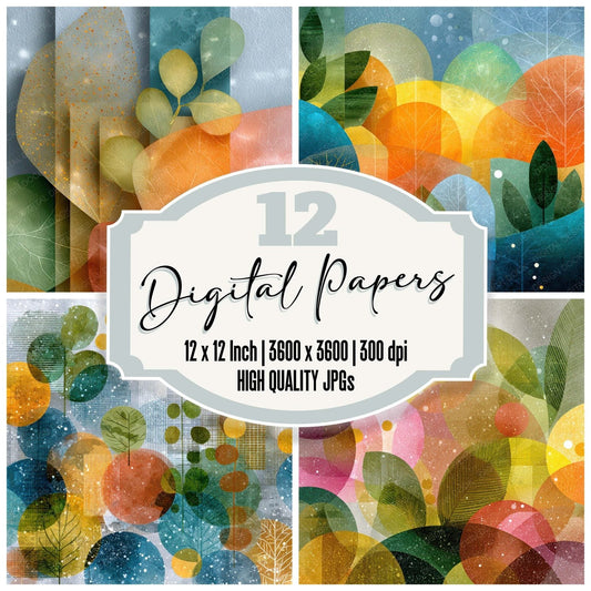 Solarpunk Layered Utopia Digital Paper Pack (DDD007958)
