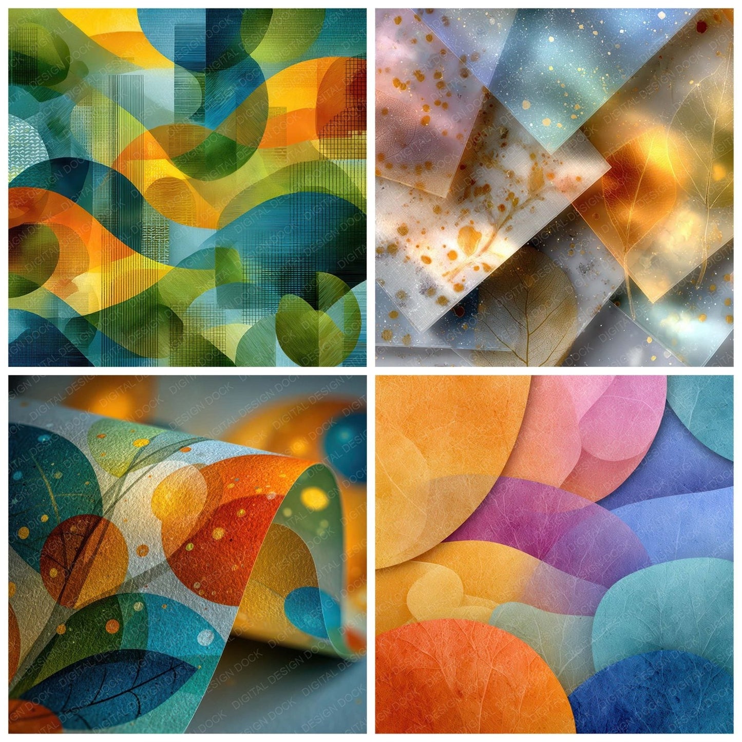 Solarpunk Layered Utopia Digital Paper Pack (DDD007958)