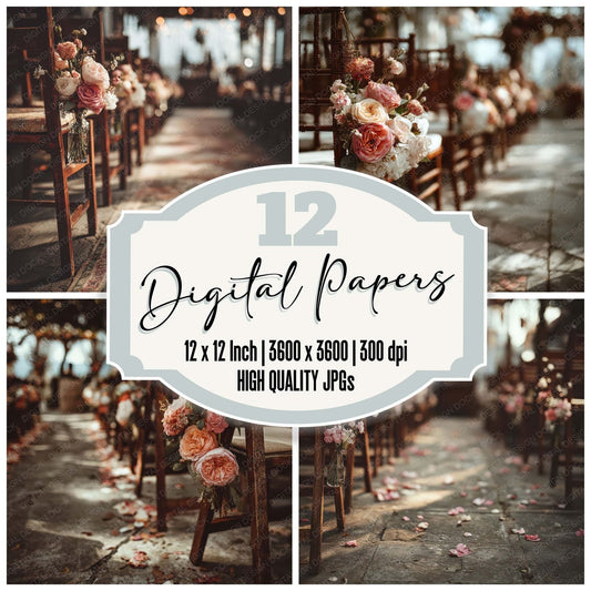 Wedding Ceremony Quiet Digital Paper Pack (DDD007961)