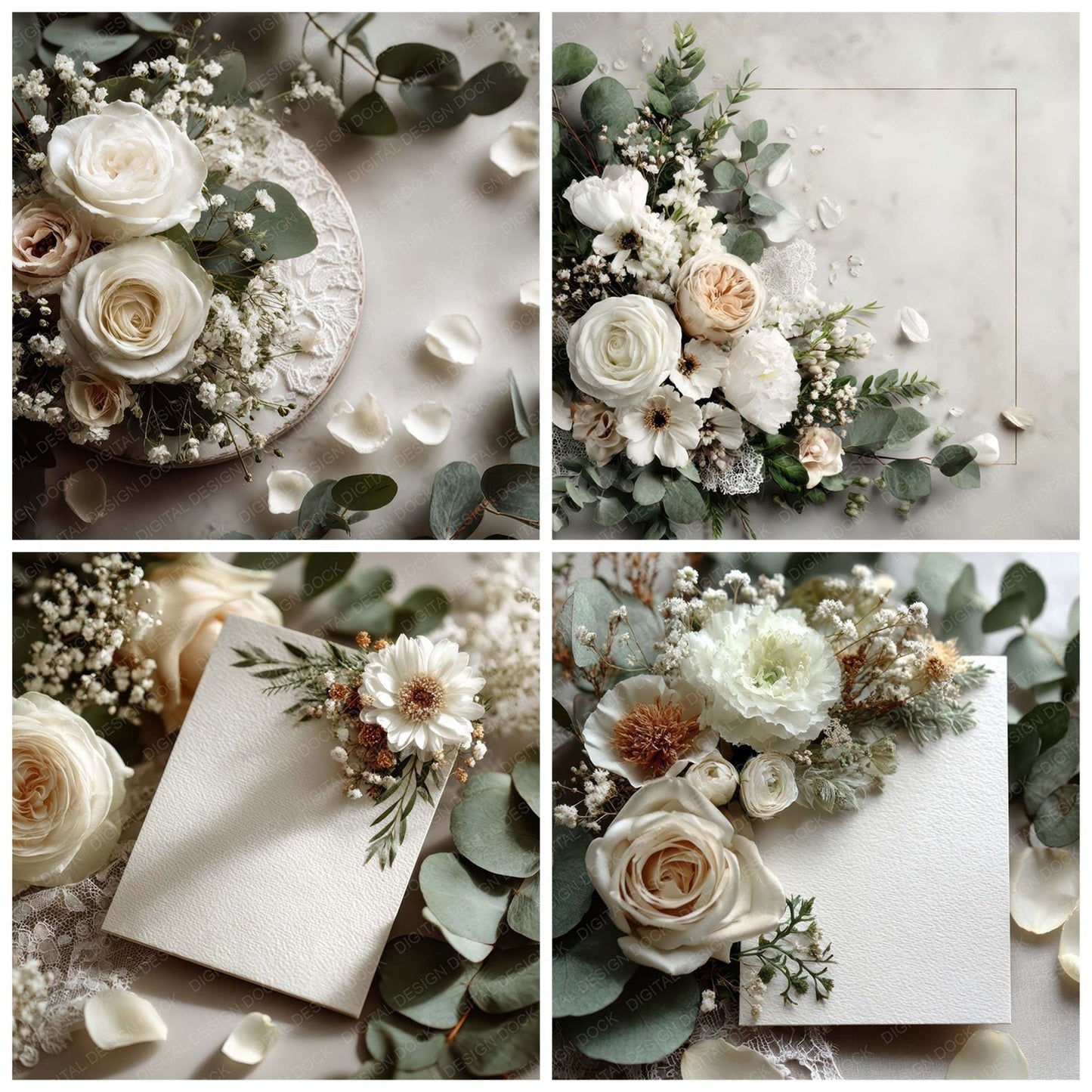 Wedding Floral Layflat Digital Paper Pack (DDD007965)