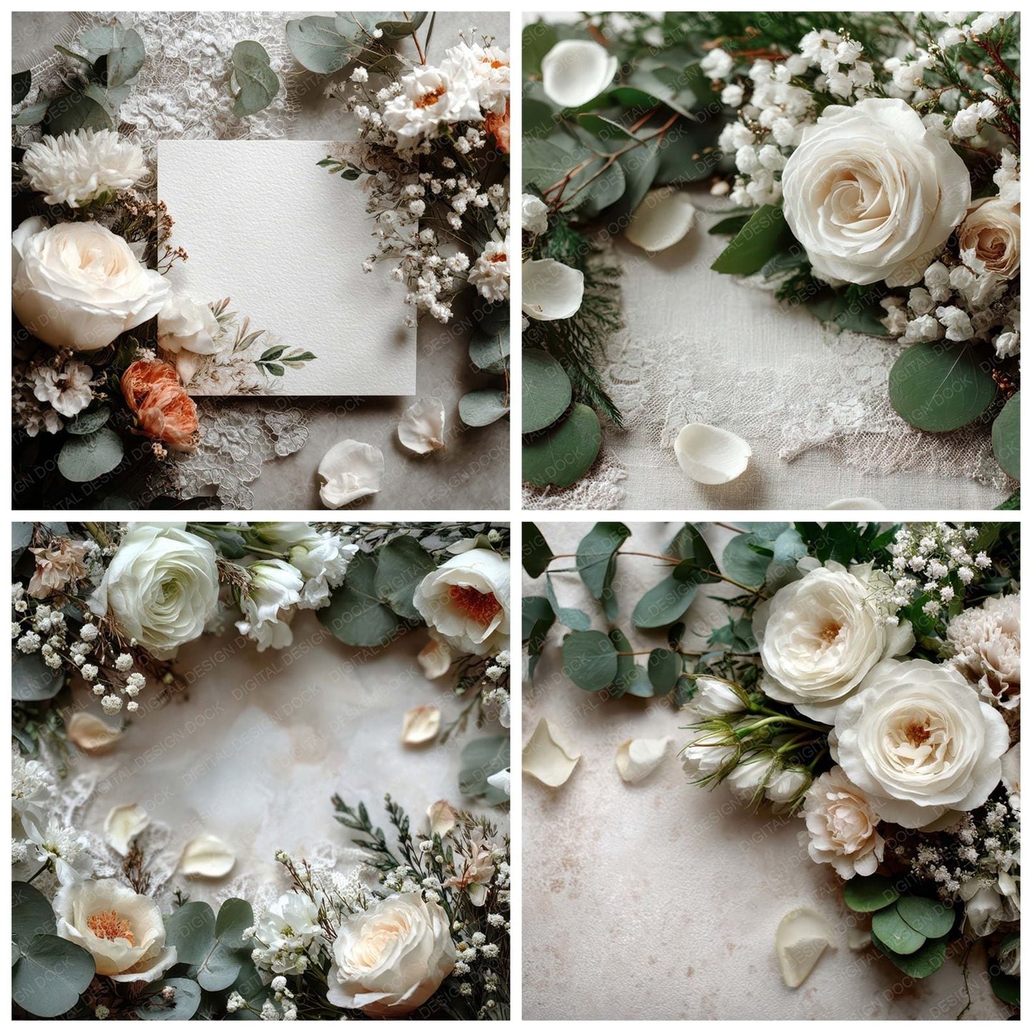 Wedding Floral Layflat Digital Paper Pack (DDD007965)