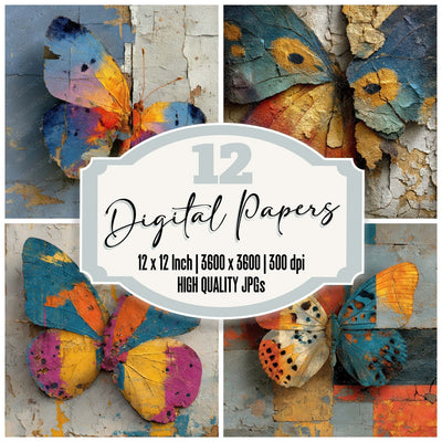 Abstract Butterfly Wings Digital Paper Pack (DDD007968)