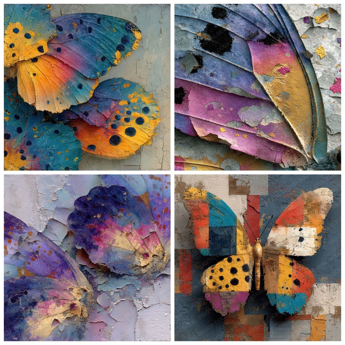 Abstract Butterfly Wings Digital Paper Pack (DDD007968)