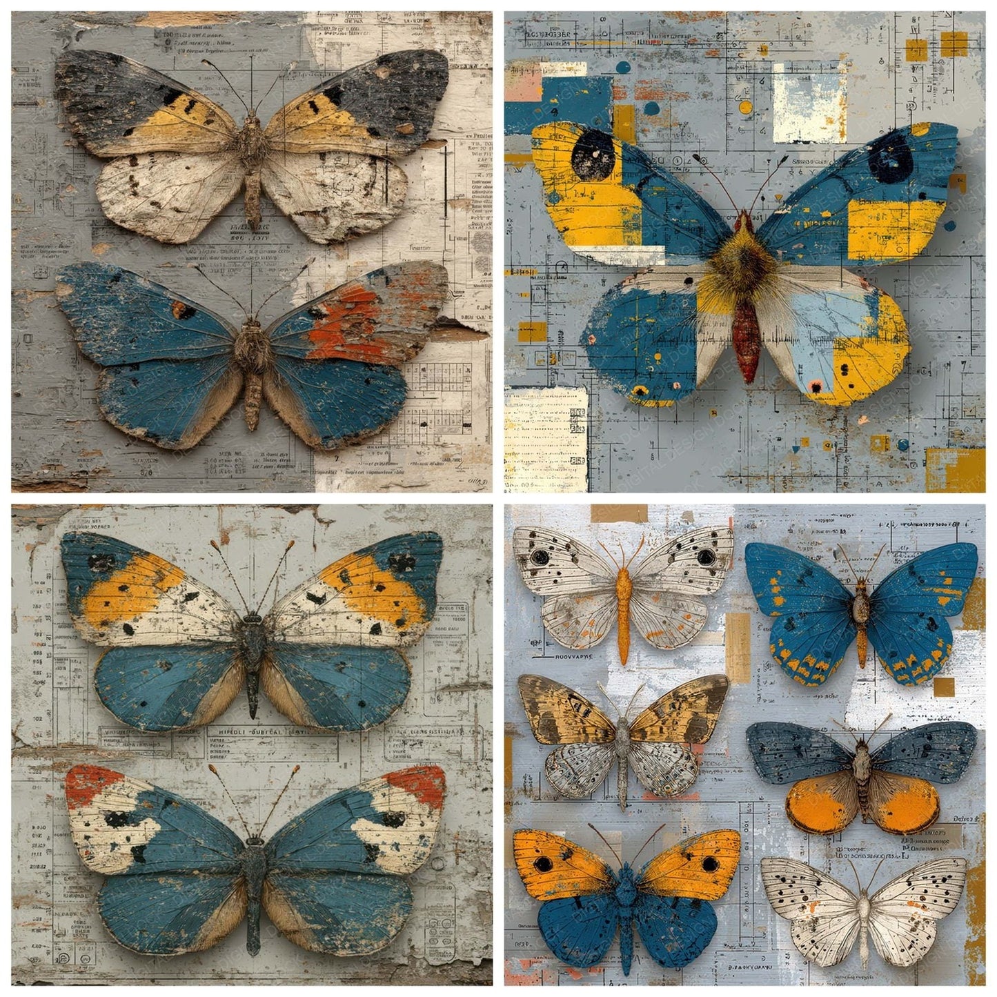Butterfly Archive Layers Digital Paper Pack (DDD007969)