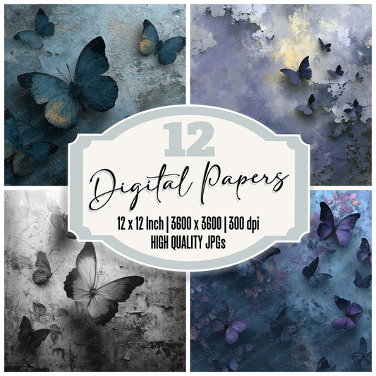 Butterfly Shadow Field Digital Paper Pack (DDD007970)