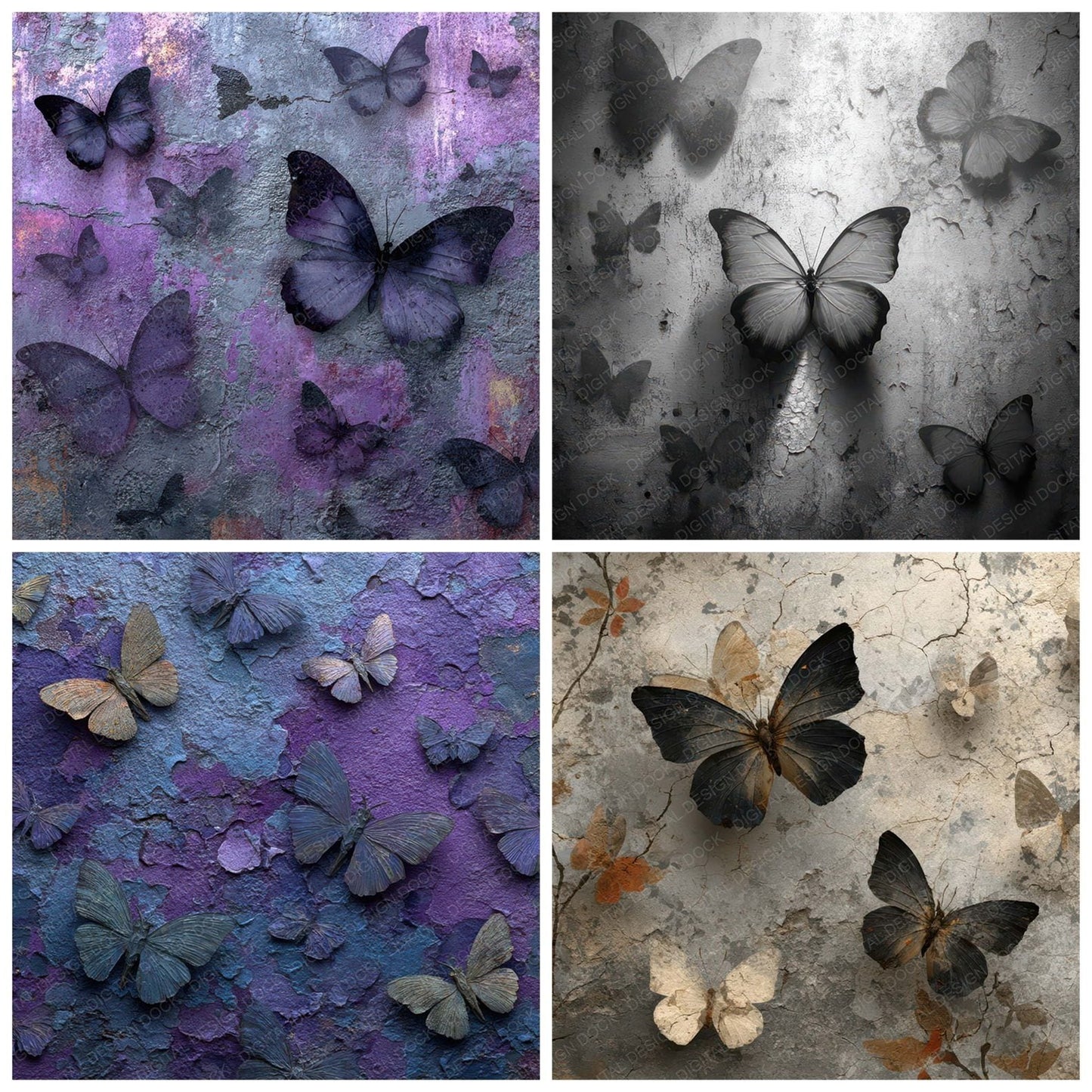 Butterfly Shadow Field Digital Paper Pack (DDD007970)