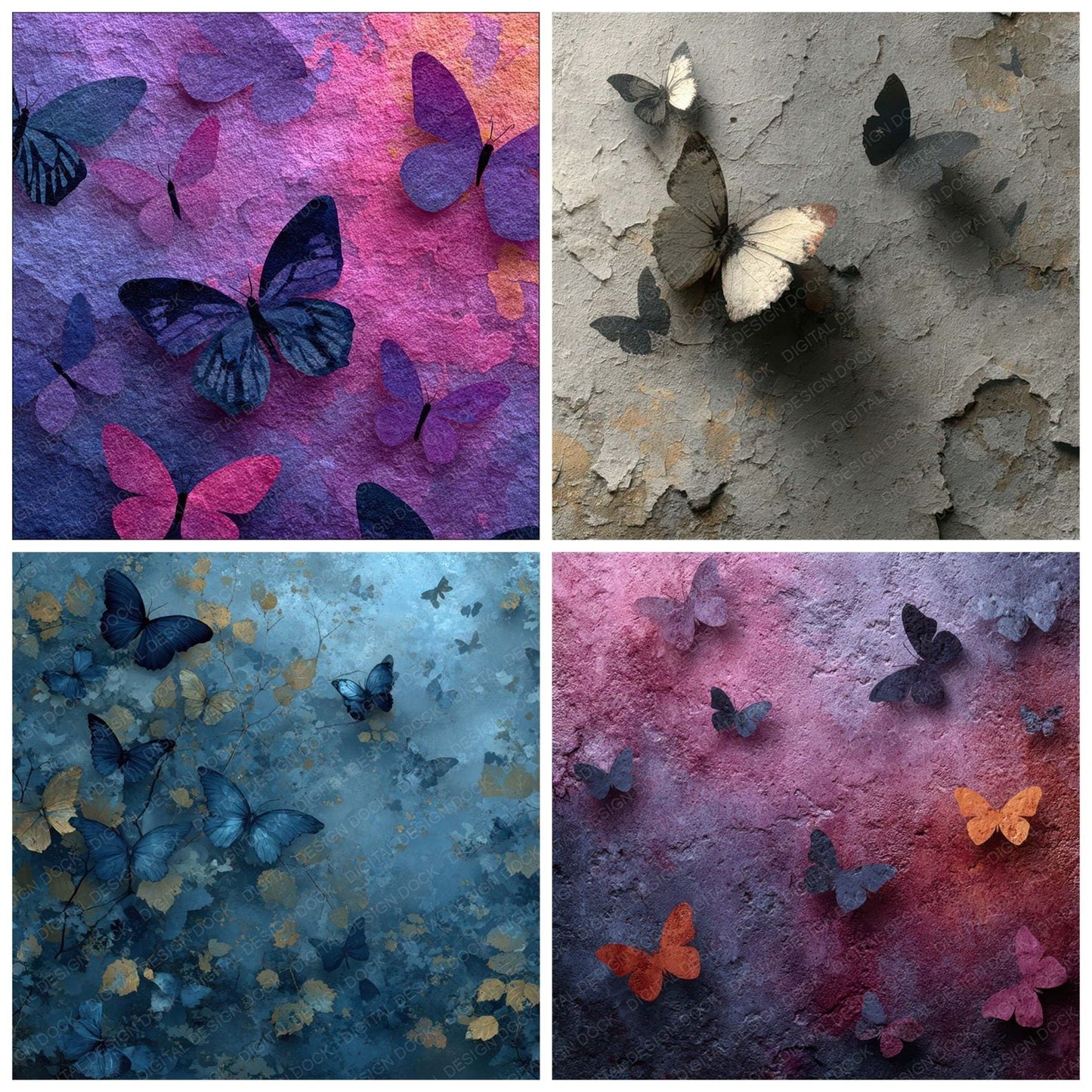 Butterfly Shadow Field Digital Paper Pack (DDD007970)