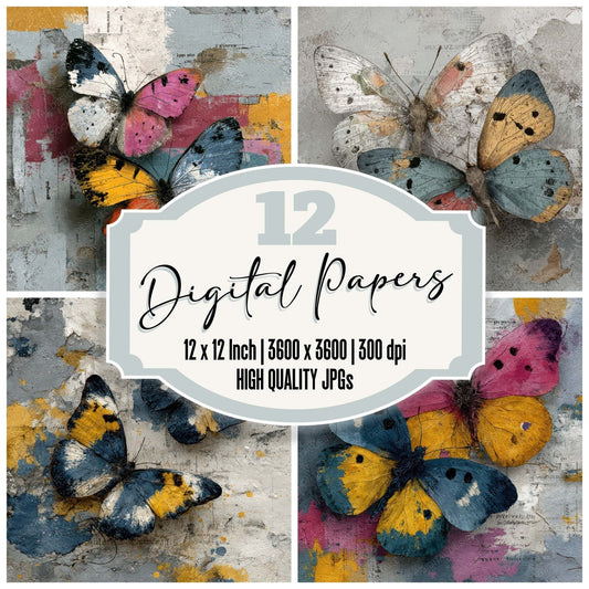 Butterfly Study Layers Digital Paper Pack (DDD007971)
