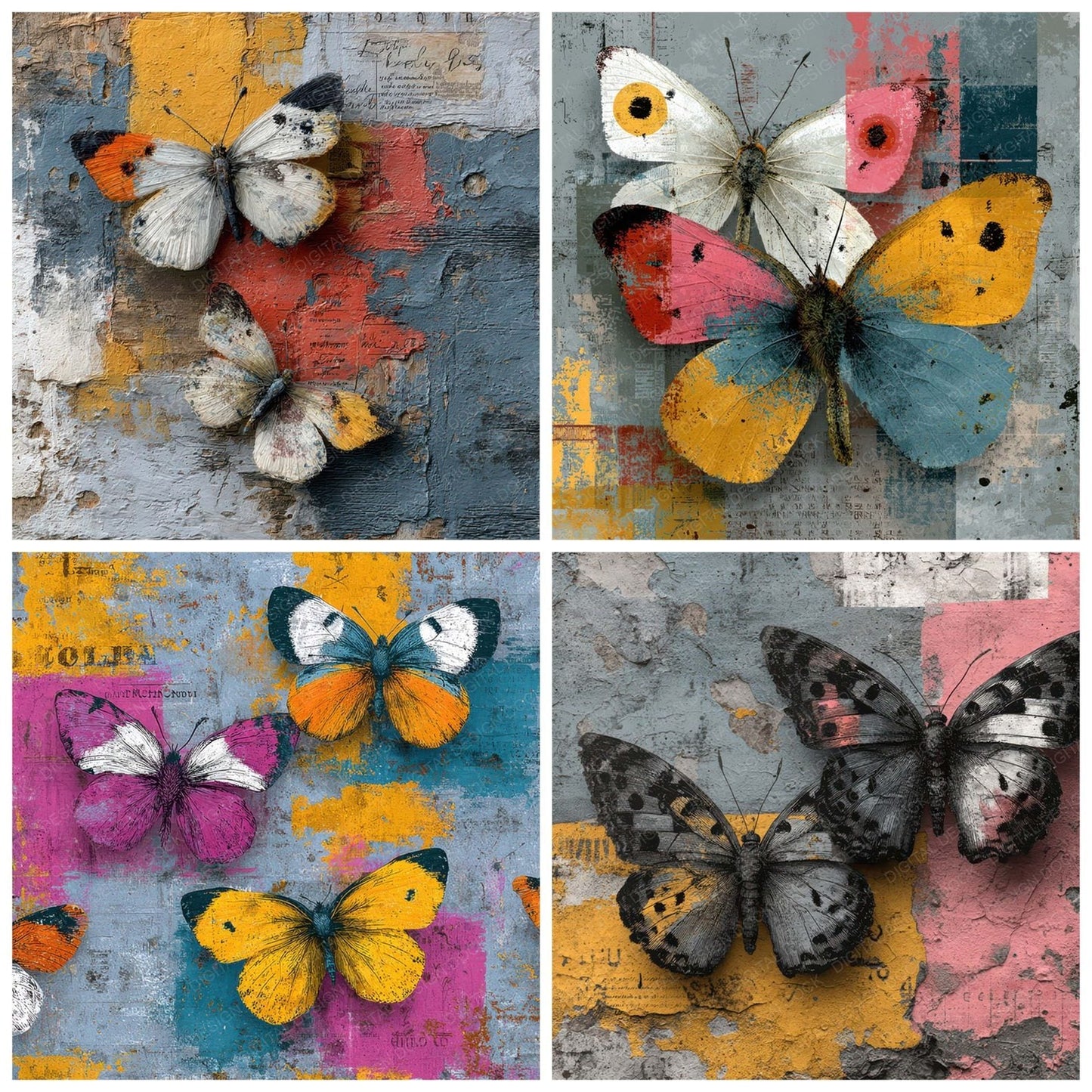 Butterfly Study Layers Digital Paper Pack (DDD007971)