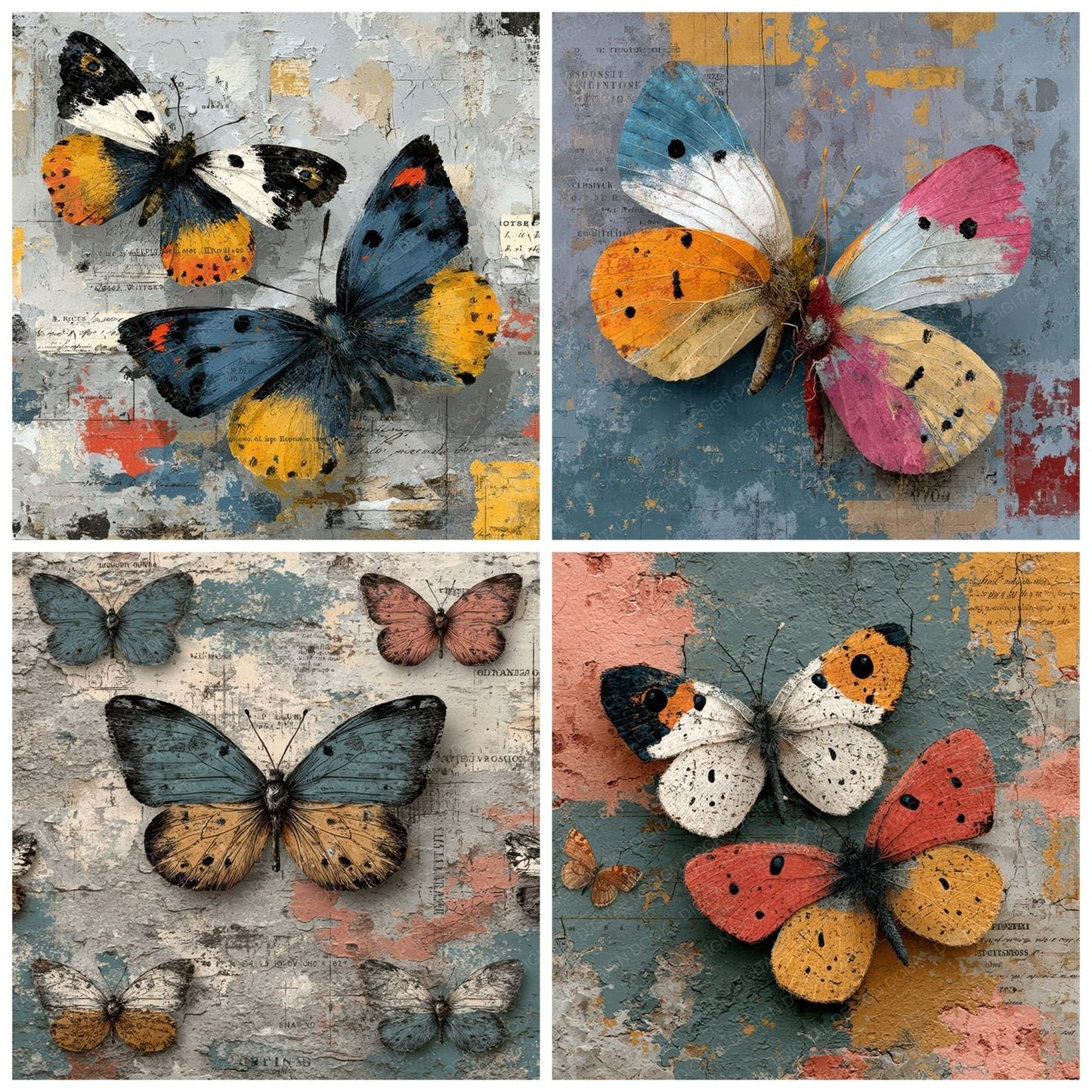 Butterfly Study Layers Digital Paper Pack (DDD007971)