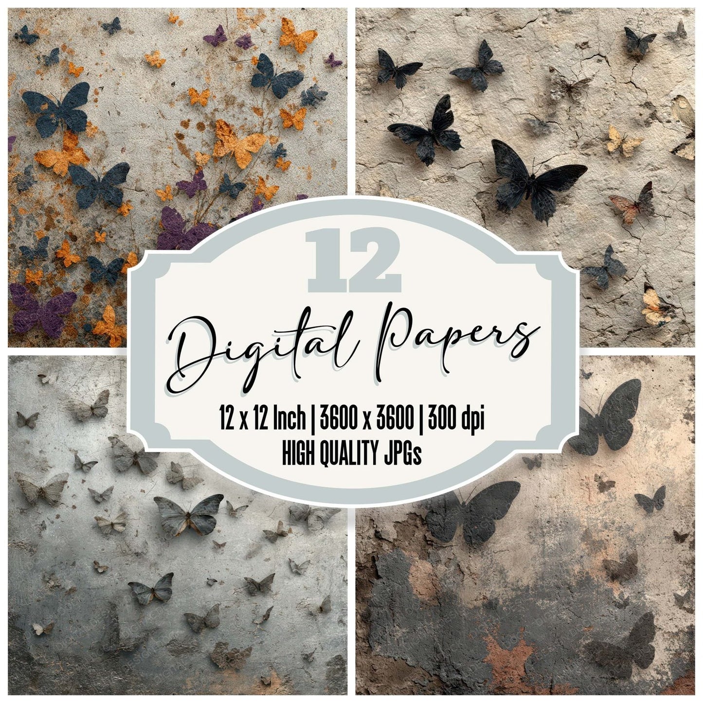 Butterfly Swarm Layers Digital Paper Pack (DDD007972)