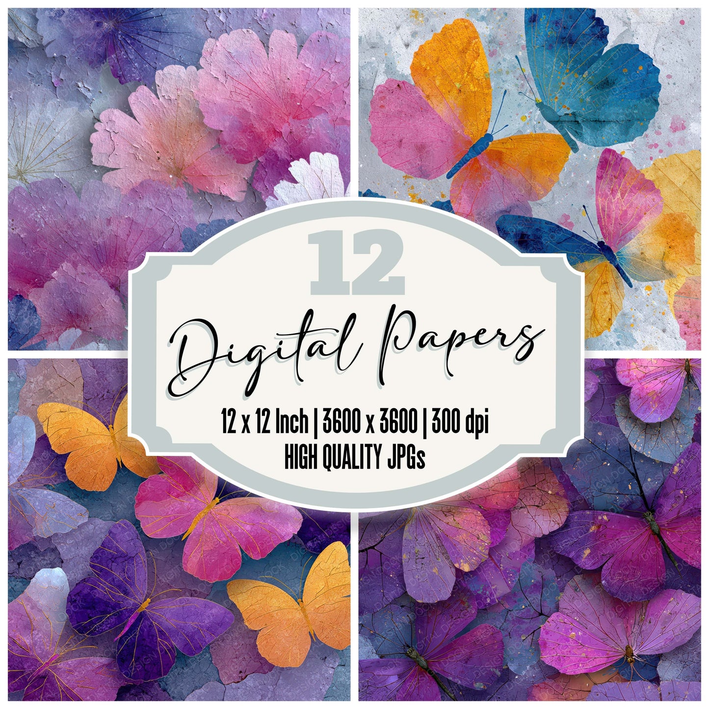Butterfly Wing Layers Digital Paper Pack (DDD007973)