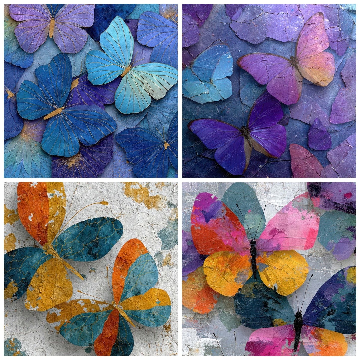 Butterfly Wing Layers Digital Paper Pack (DDD007973)