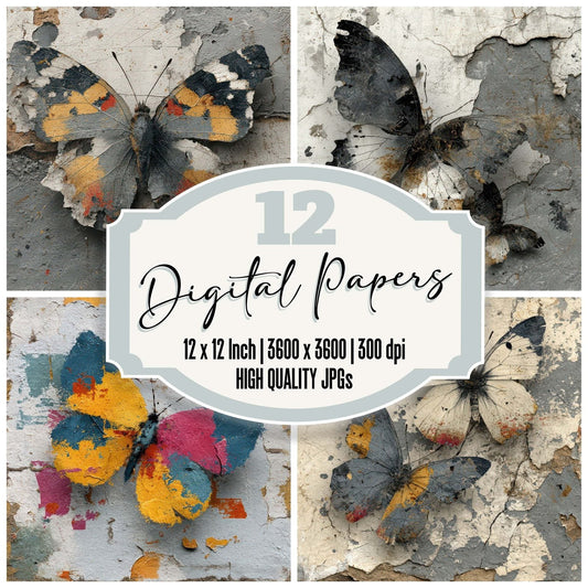 Chaotic Butterfly Mix Digital Paper Pack (DDD007974)