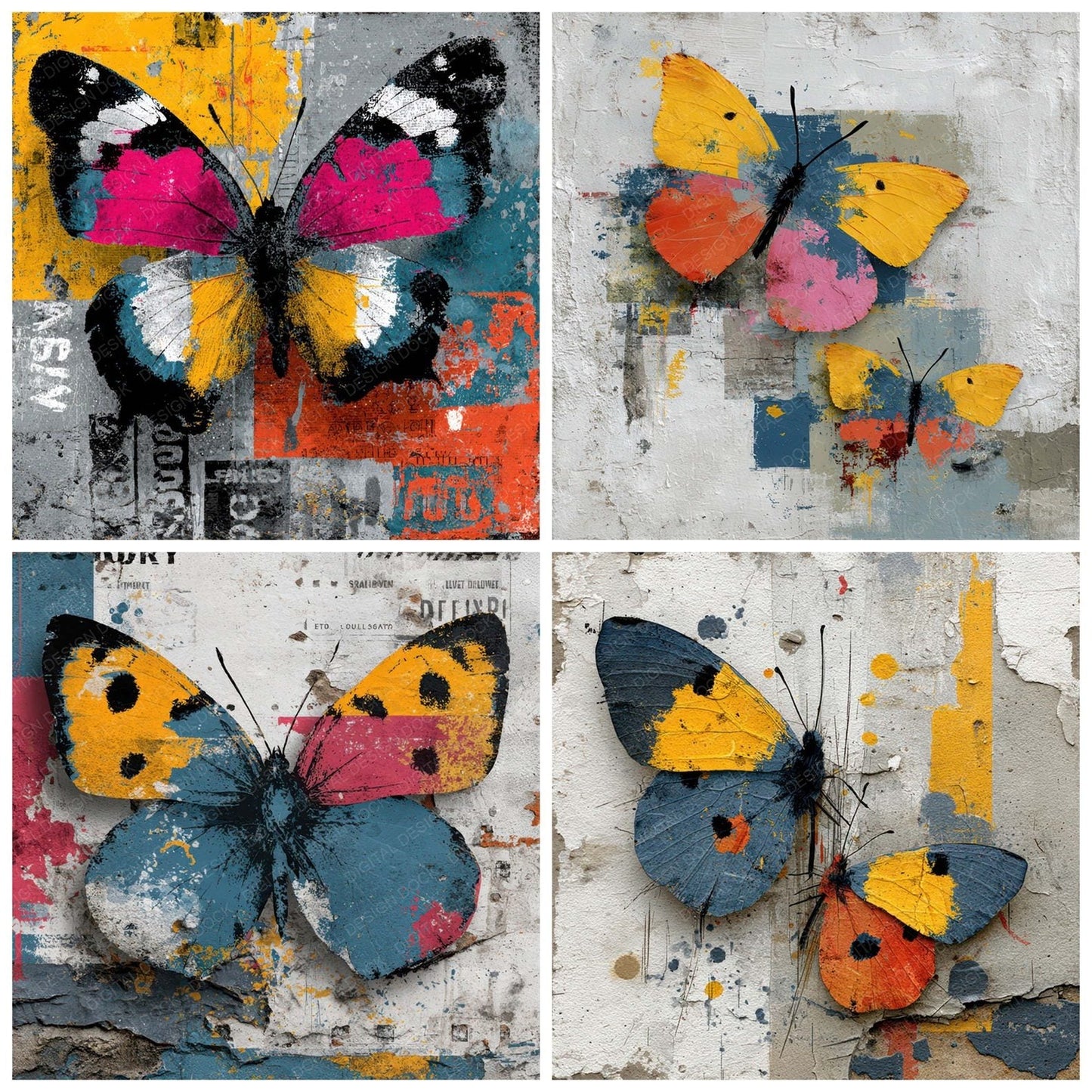 Chaotic Butterfly Mix Digital Paper Pack (DDD007974)
