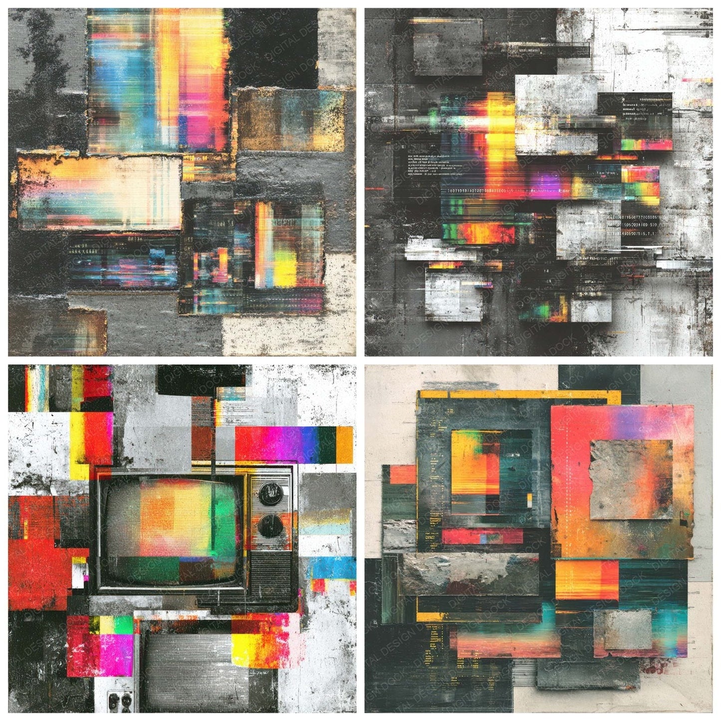 Glitch Data Paper Digital Paper Pack (DDD007975)