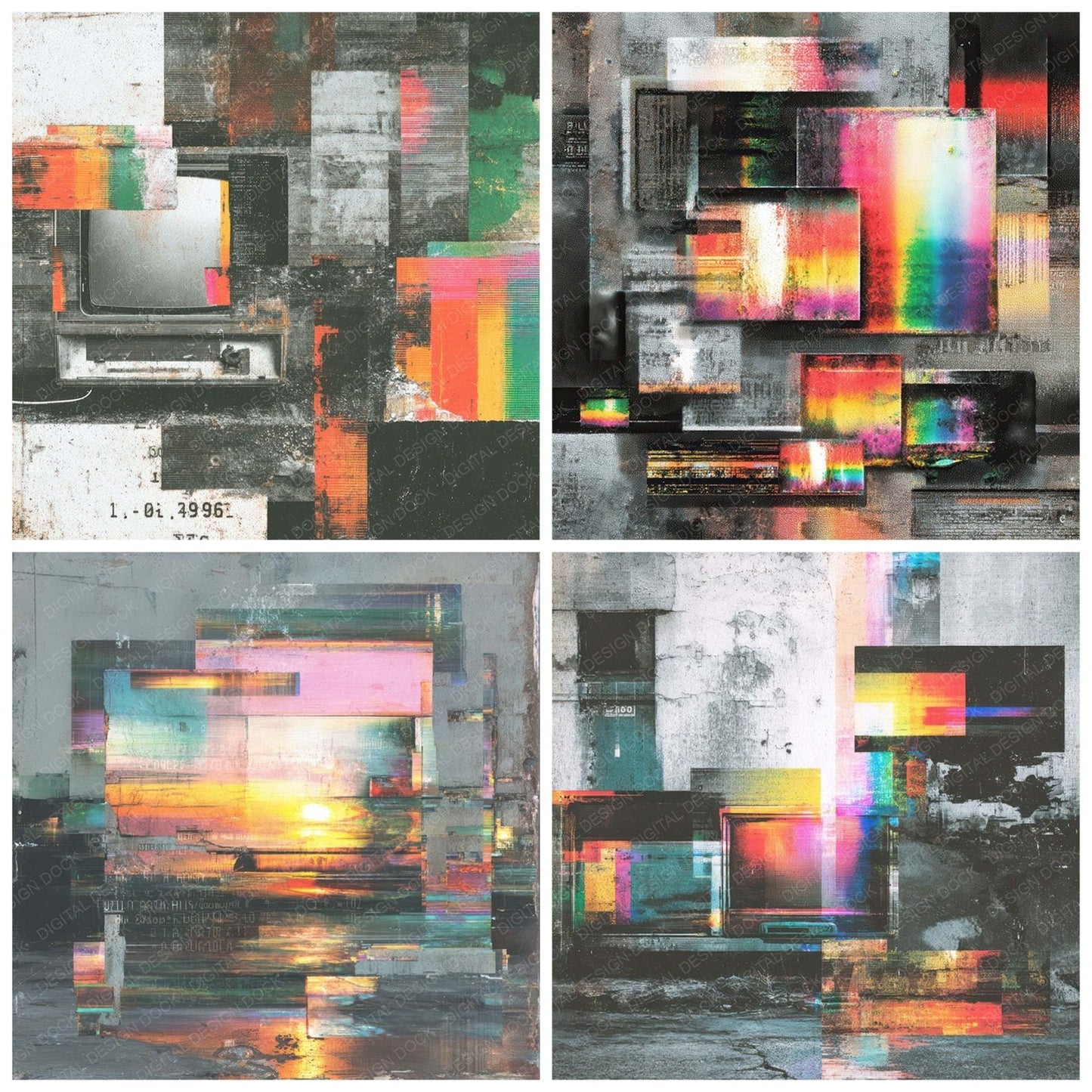 Glitch Data Paper Digital Paper Pack (DDD007975)