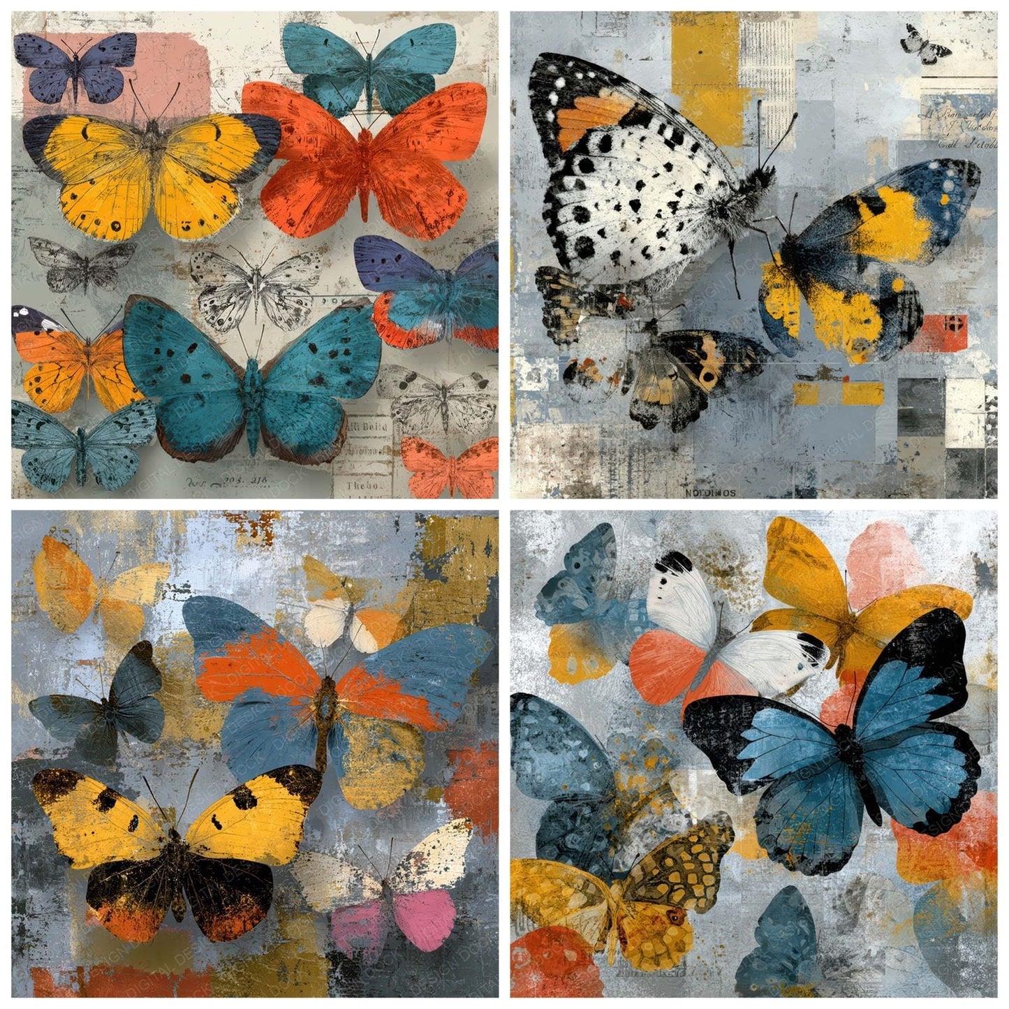 Layered Butterfly Field Digital Paper Pack (DDD007977)