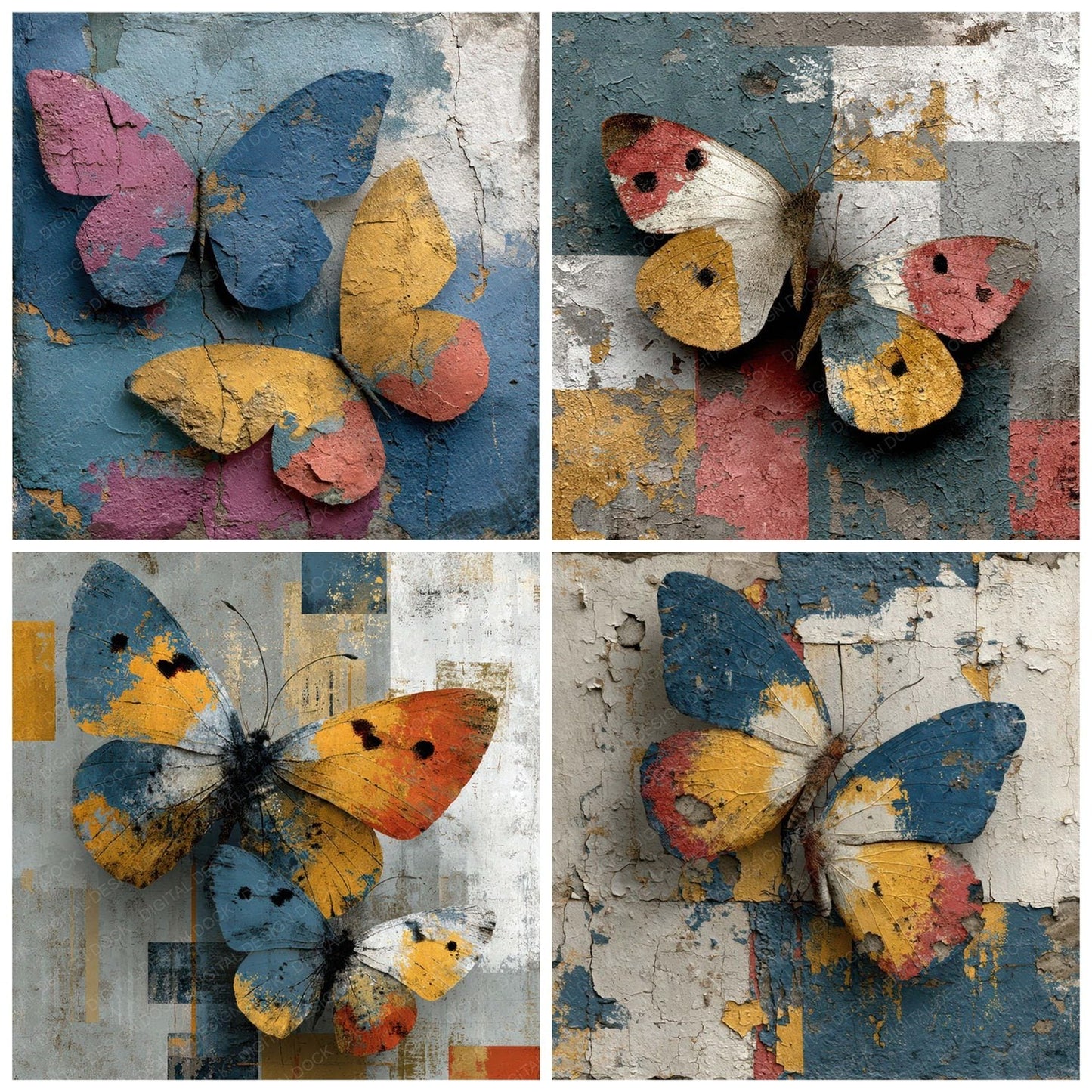 Painted Butterfly Layers Digital Paper Pack (DDD007978)