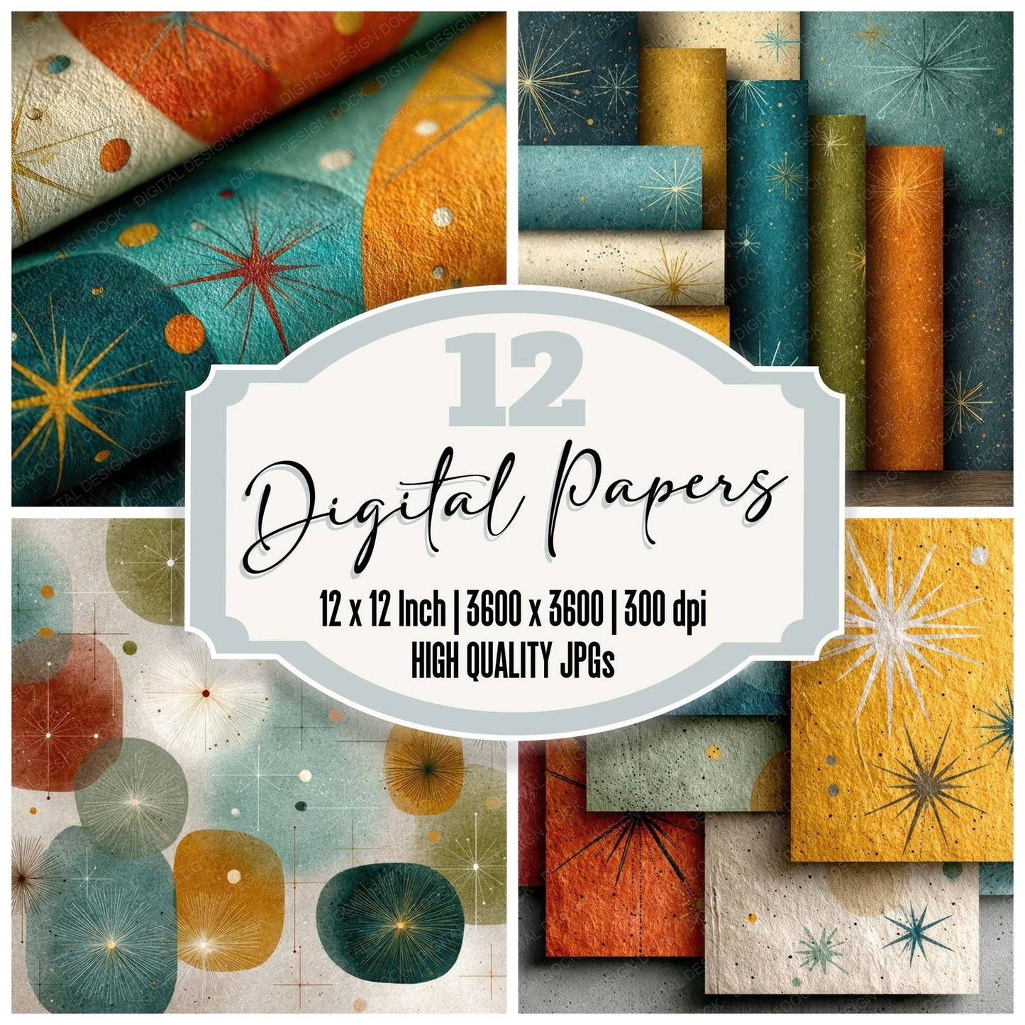 Retro Futurism Layers Digital Paper Pack (DDD007979)