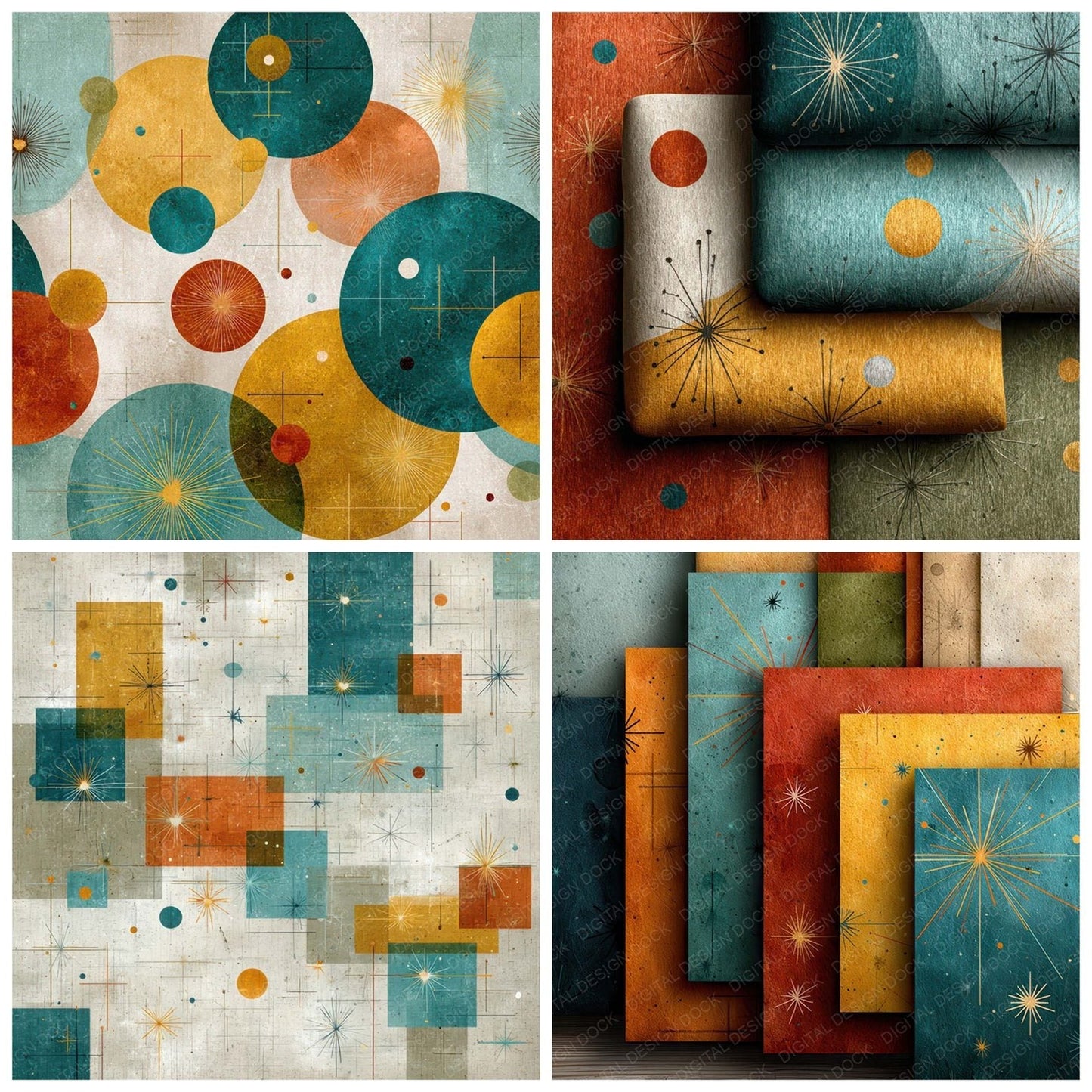 Retro Futurism Layers Digital Paper Pack (DDD007979)