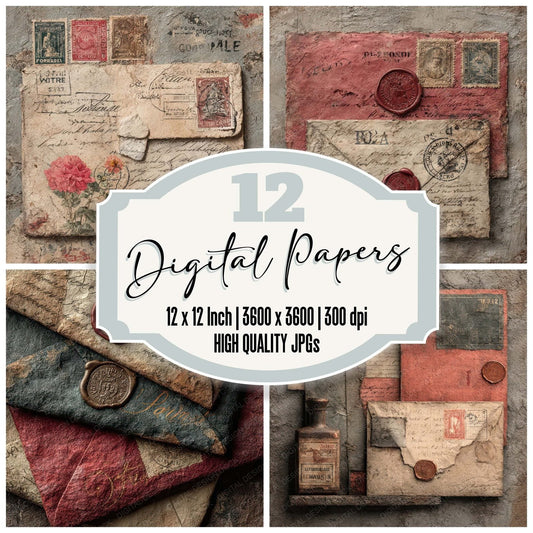 Victorian Letter Layers Digital Paper Pack (DDD007984)
