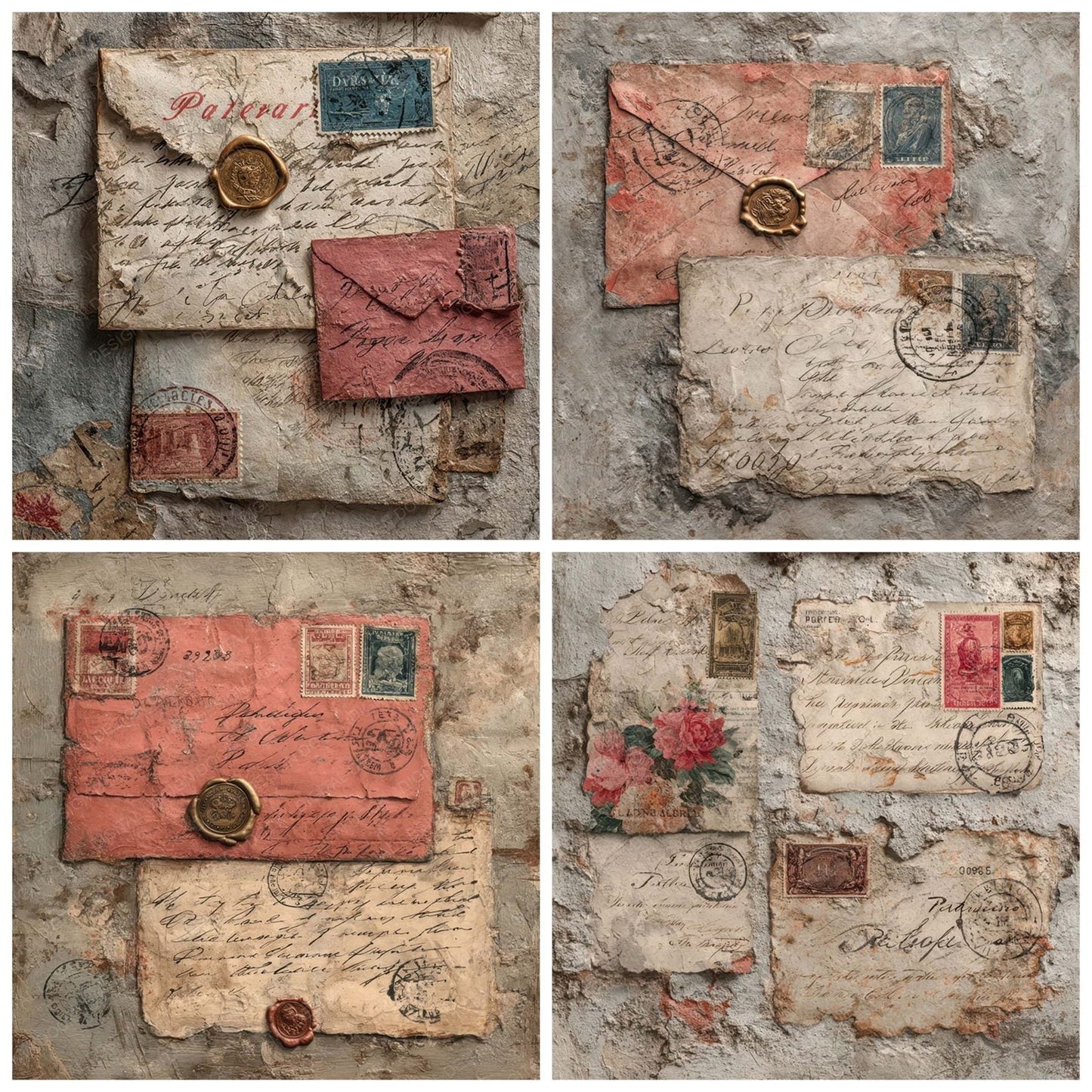 Victorian Letter Layers Digital Paper Pack (DDD007984)