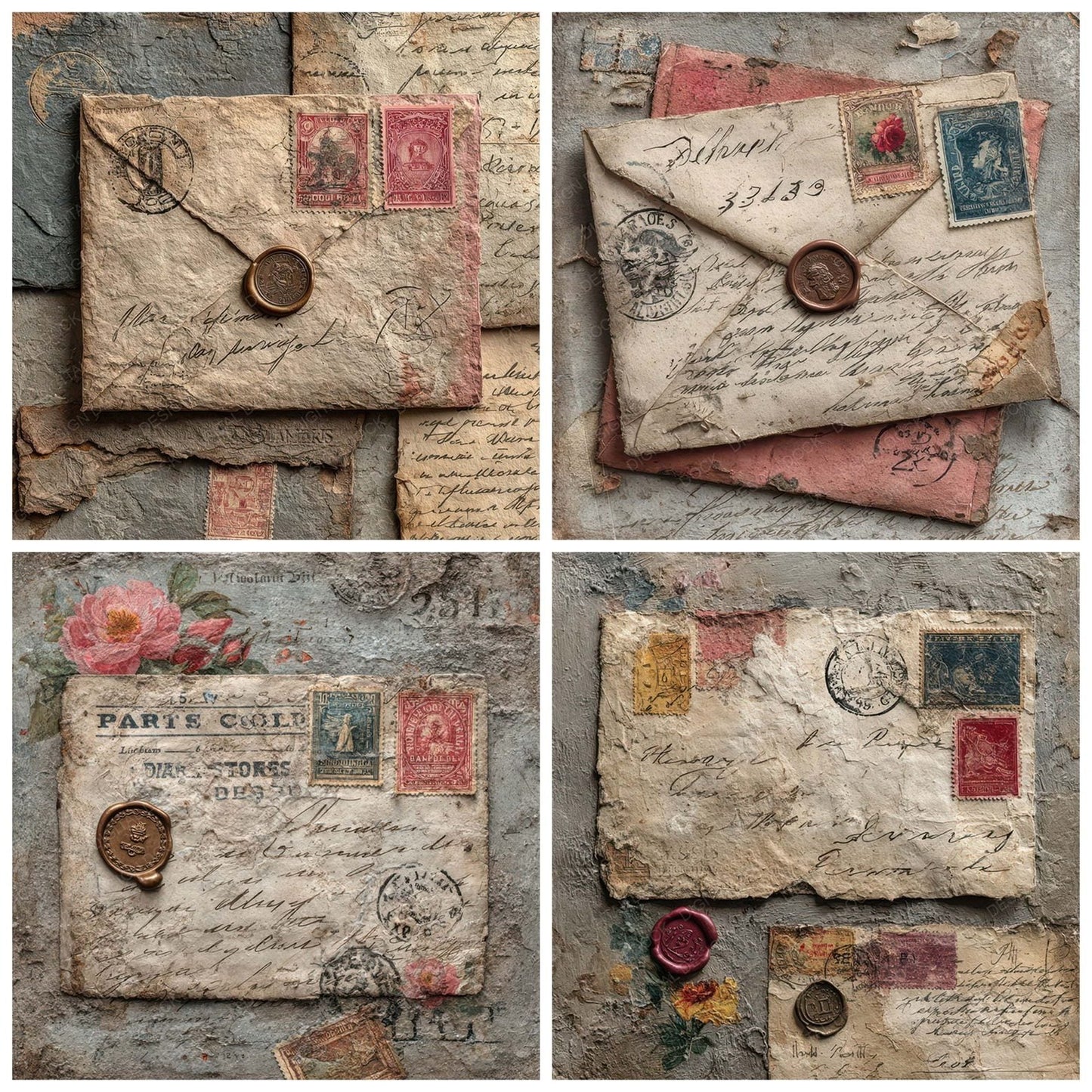Victorian Letter Layers Digital Paper Pack (DDD007984)