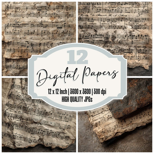 Victorian Music Layers Digital Paper Pack (DDD007985)