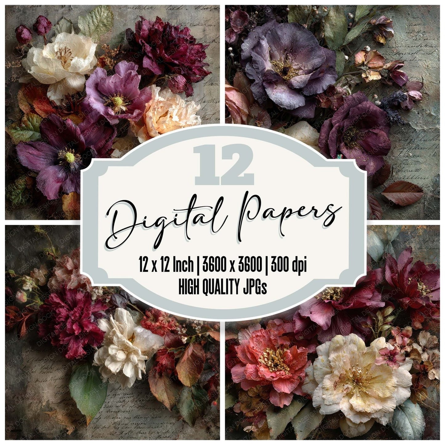 Decayed Velvet Garden Digital Paper Pack (DDD007989)