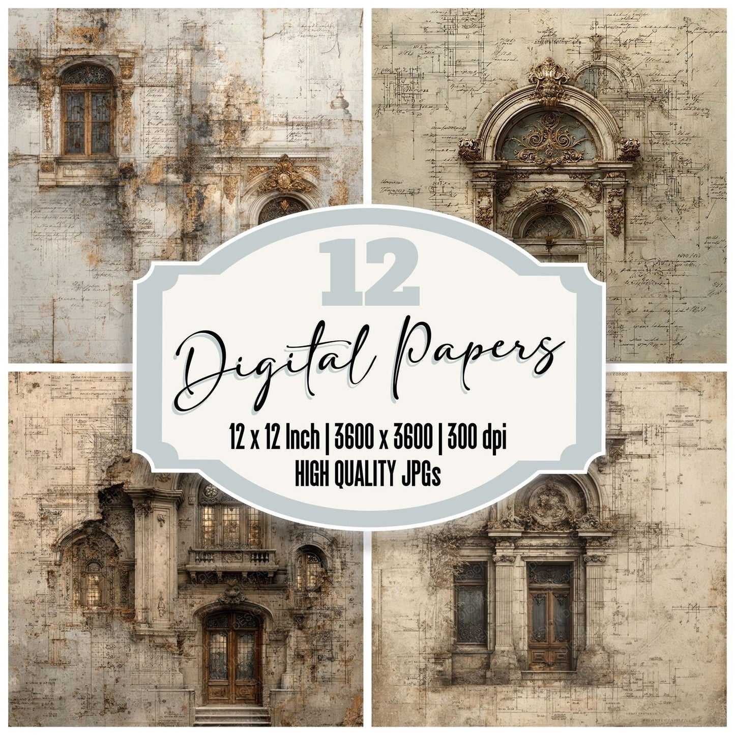 Victorian Architectural Layers Digital Paper Pack (DDD008004)