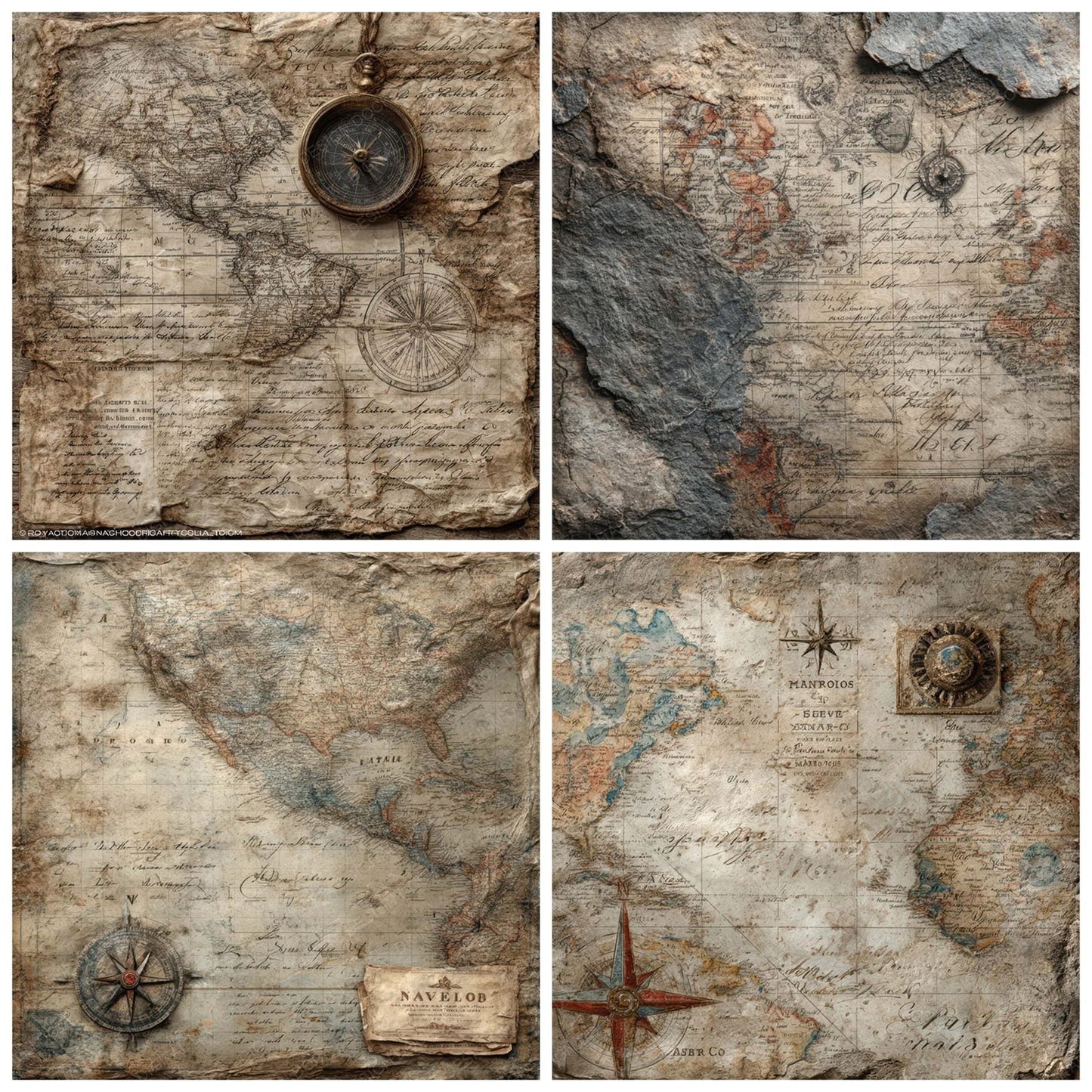 Victorian Cartography Layers Digital Paper Pack (DDD008005)